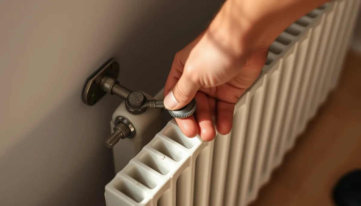 Purge d'un radiateur pour améliorer la circulation de l'eau et favoriser la condensation