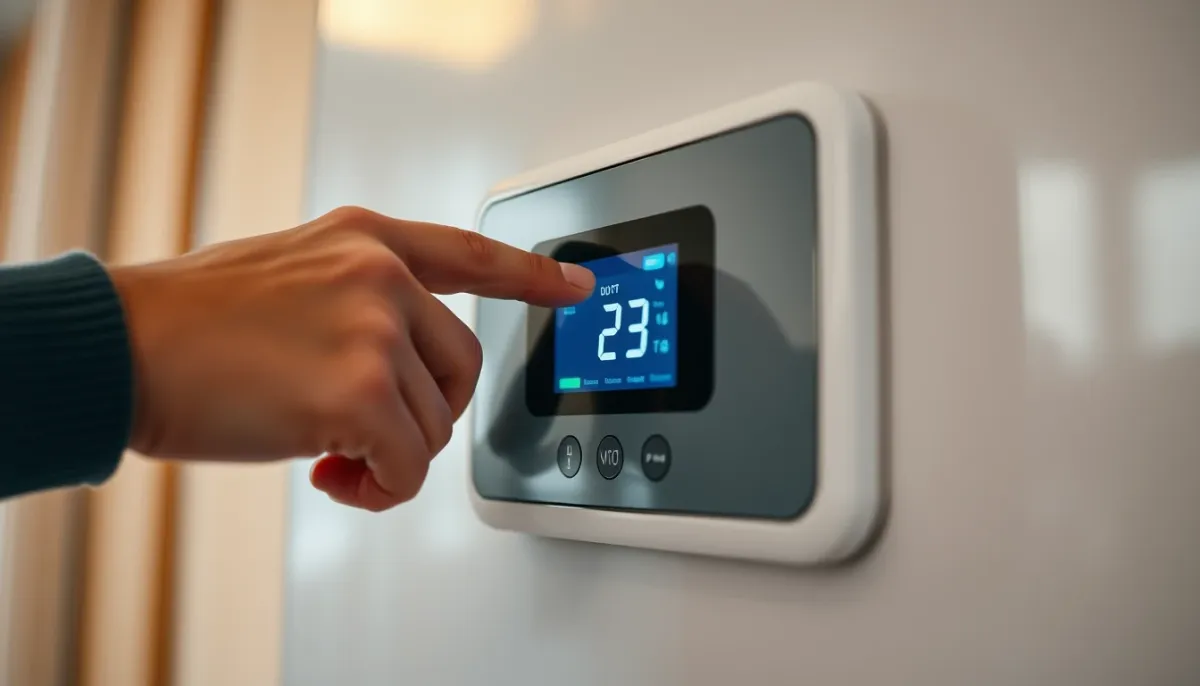 Réglage du thermostat digital d'une chaudière murale récente pour un confort quotidien