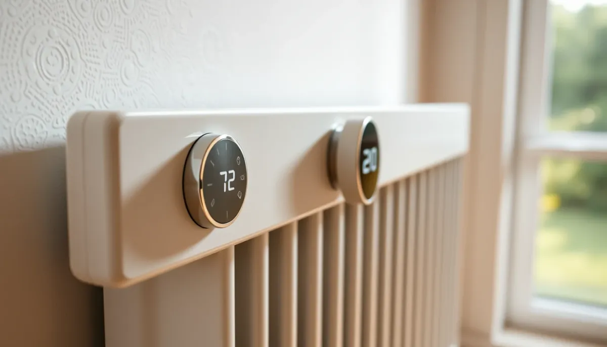 Radiateur basse température équipé d'une tête thermostatique connectée