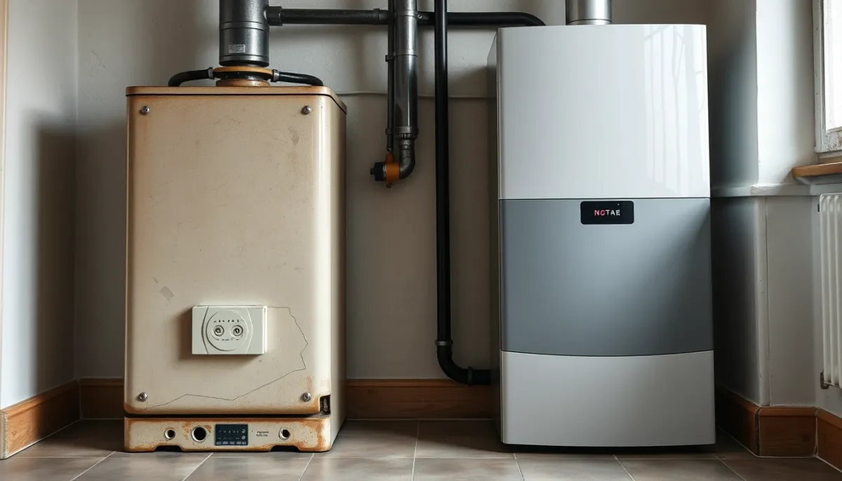 Comparaison entre une ancienne chaudière et une nouvelle chaudière à condensation